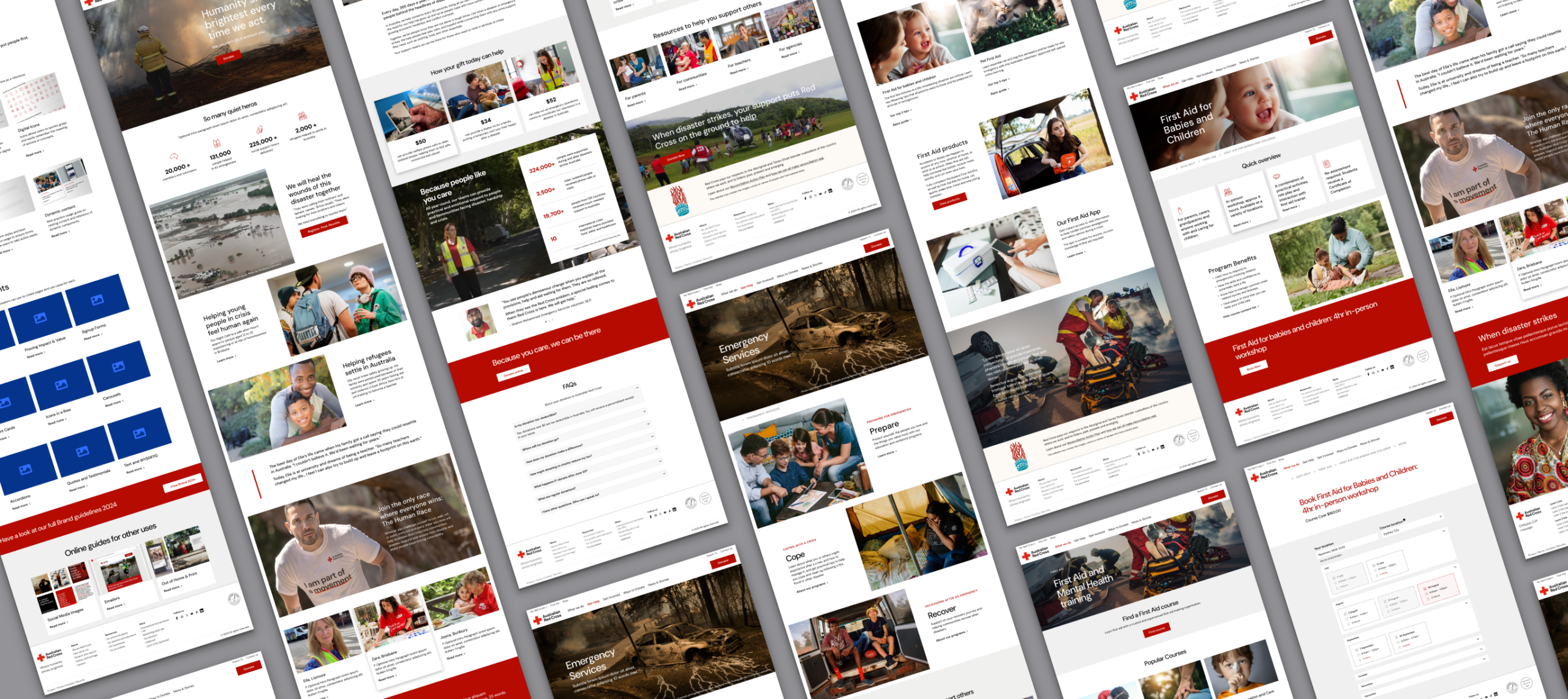 Page Designs for Australian Red Cross, Eli Brassé at Deepend, 2024