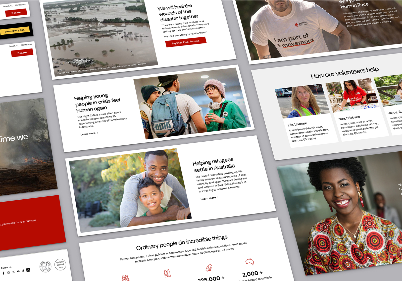 Australian Red Cross component designs by Elisabeth Brassé